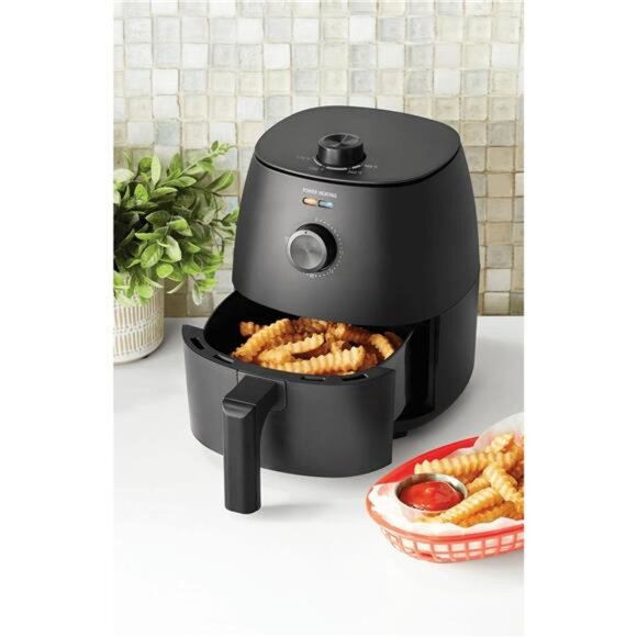 2.2 Qt Air Fryer in Arctic Black with Non-Stick Basket - Picture 3 of 7